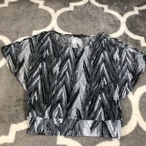 Heart Soul Top Womens Small Cold Shoulder Chevron Built In Black Tank